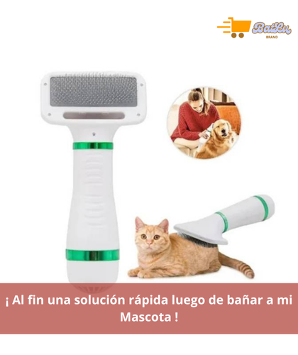 FluffyDry™ Pro – Cepillo-Secador Compacto para Mascotas 2 en 1
