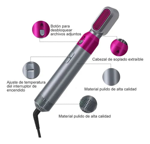 Cepillo Secador 5 En 1 Profesional