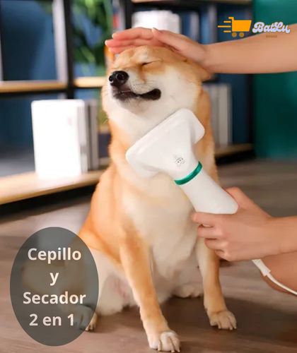 FluffyDry™ Pro – Cepillo-Secador Compacto para Mascotas 2 en 1