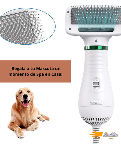 FluffyDry™ Pro – Cepillo-Secador Compacto para Mascotas 2 en 1